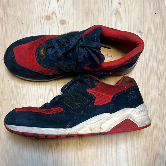 New Balance Red White & Blue Suede Sneakers - Picture 3 of 10
